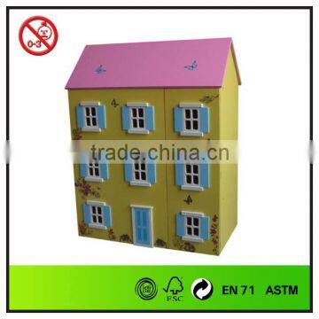 3-Storied Empty Wooden Dollhouse