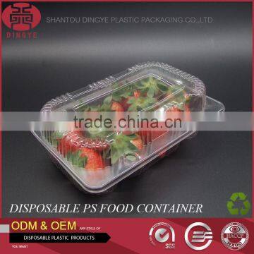 BOPS Eco-Friendly Disposable Plastic Food Packaging Box for Fresh Sushi Cake,etc.
