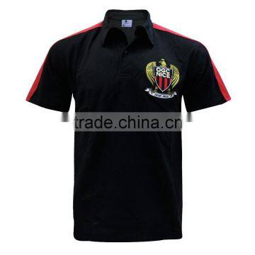 Customised Embroidery Men's Black Shield Polo Shirts Polo Pique Shirt