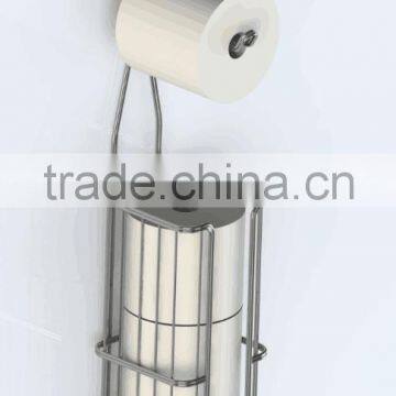 Floor Free Standing Water Proof Metal Toilet Towel Paper Holder with wire shelf