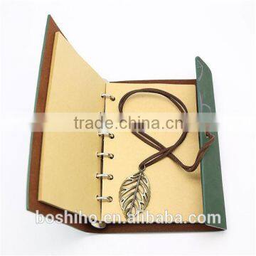 Customized Design PU Leather Cover Loose Leaf Blank Notebook Journal Diary Gift photo-2