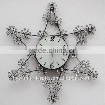 Cheap Fashion New design Mordern Home Decorative Artificial Shining Crystal Diomond Plastic Wall Clock wholesale