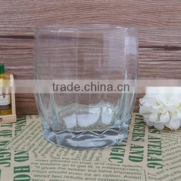 Clear glass tumbler with 280ML capacity and 14 angles bottom