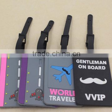 Nice PVC luggage tag wholesale/ hot sell fashion baggage tag,PVC luggage tag baggage tag, fancy soft pvc luggage tags