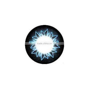 Fluorescent blue fashion color contact lens/ humanized shinning eyes contact lens/ fablous Lenses/cheap and fine cosmetic lens