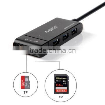 micro usb3.0 hub with TF SD card reader adapter