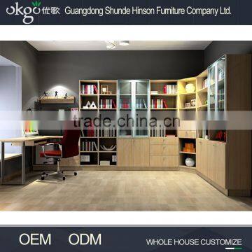 Good quality wood bookcase with doors, furniture shelves, shelf bookcase