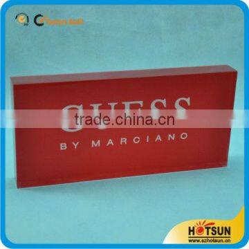 logo block plexiglass/pmma block stand