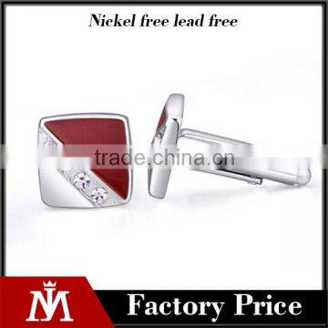 Europe silver high quality copper cuff links mens square enamel cufflinks for shirts
