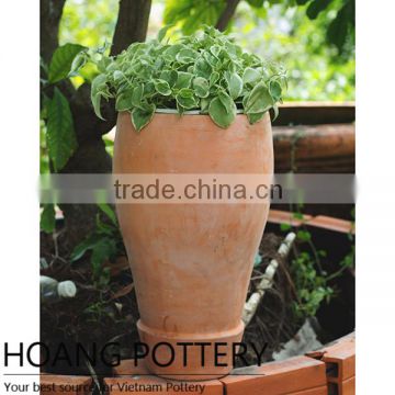 Tall Terracotta Flower Planters / Pot Outdoor Decor