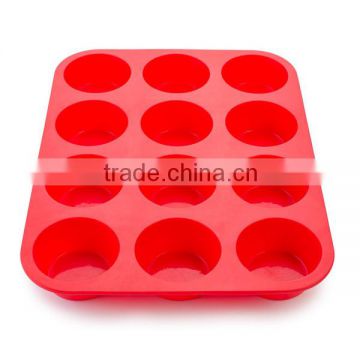 food grade 12 cups Silicone muffin pan Silicone muffin cake pan cake tray