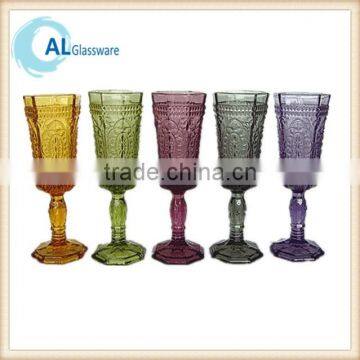 heavy thick stem wine glass square wine glass