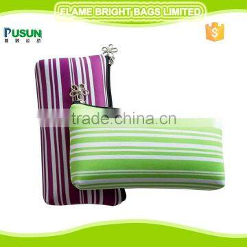 wholesale colorful printing neoprene pencil case with zipper