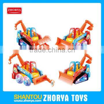 Power Happy trucks construction B/O engineering vehicle bump and go cartoon trucks with music and light for kids toys