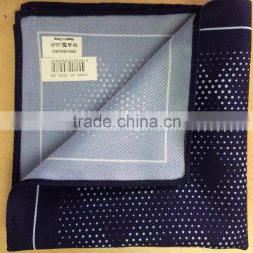 men's 100% polyester ink print pocket square