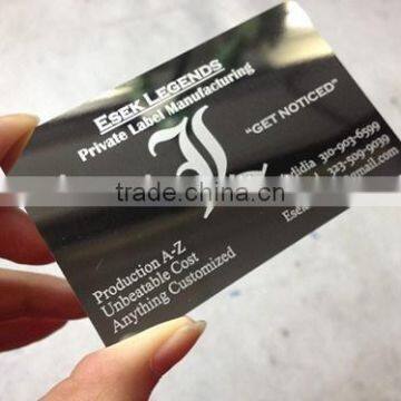 Mirror surface metal visiting card/ name card/ business card with aluminum effect