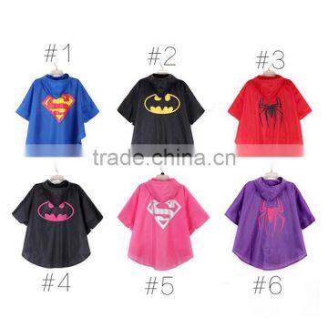 Wholesale 2017 New Popular Polyester Waterproof Super Hero Kids Raincoats photo-2