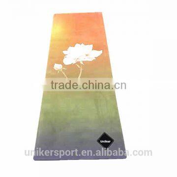 customized thickness Latest new design natural rubber Suede fabric top yoga mat