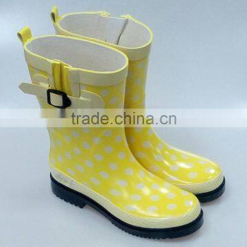 Women's Half Yellow Rubber Rain Boots