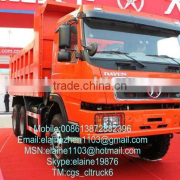 Dayun tri-axle half-box dump body truck for sale