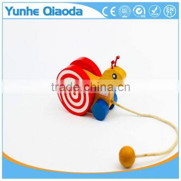 Colorful Pull Along Snail Wooden Toy as You Pull They Make a a Fun Baby photo-3