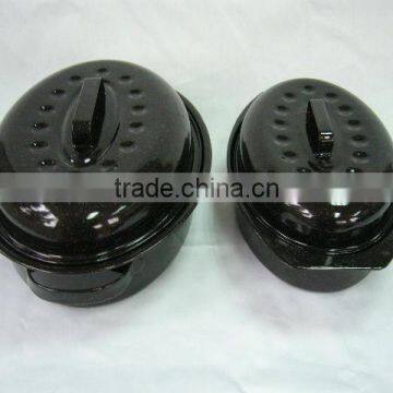 Ceramic Coating Enamel Oval Chicken Roaster Pan With Wire Rack photo-4