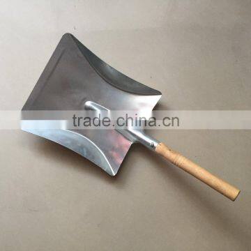 Galvanised Dustpan with Wooden Handle