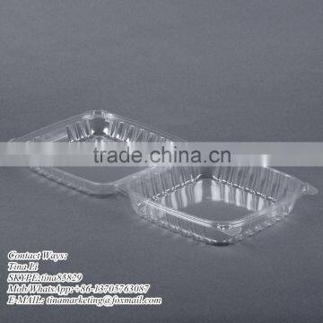 Cheap Price Clamshell Plastic Cake Container Carrier With Hinged Lid, Clear Plastic Take Out Food Packaging Box for Salad photo-5