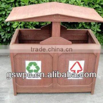 Long usage and waterproof outdoor wpc dustbin