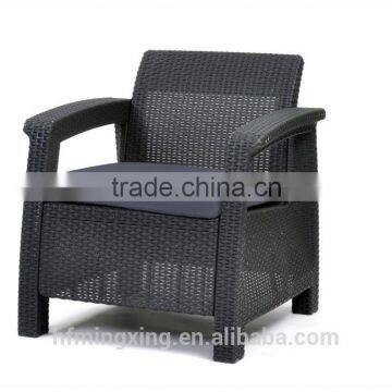 Outdoor patio rattan dark gray garden modern armchair