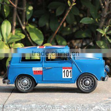 Vintage England Flag Off-road Vehicle Metal Handmade Model Car photo-2