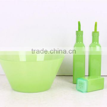 5 pieces colorful glass salad bowl set