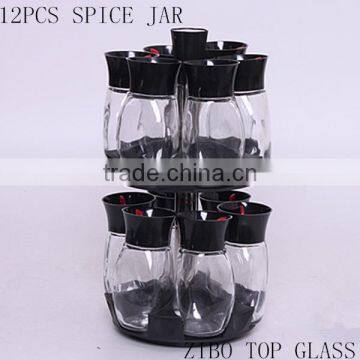 6pcs Glass Salt and Pepper Shaker Set With Revolving Stand photo-2