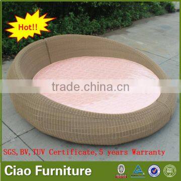 Bedroom Wicker Furniture Sofa Bed Rattan KD Big Round Bed photo-3