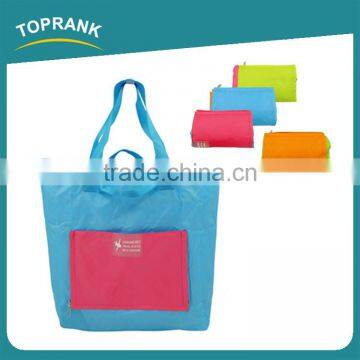 Toprank Eco-Friendly Polyester Pocket Foldable Travel Storage Bag Folding Tote Luggage Bag For Travel