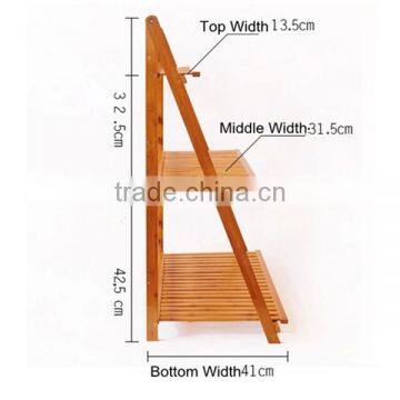 Popular Garden 3-tier Bamboo Plant Stand Flower Shelf for Outdoor Display photo-5