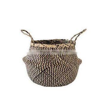 Zigzag Seagrass Storage Basket/ Seagrass Basket for Home Decor photo-4