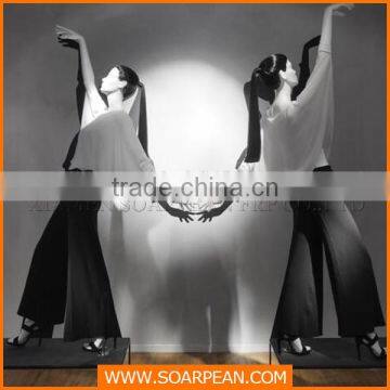 Fiberglass female fashion posing adjustable mannequins