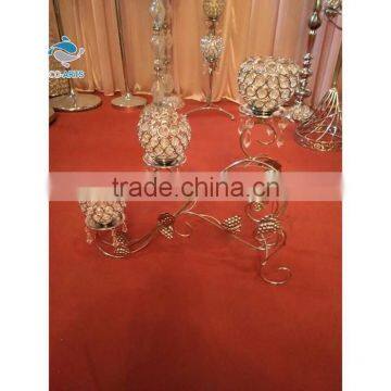 Specialized design clear bling crystal candelabra wedding centerpieces