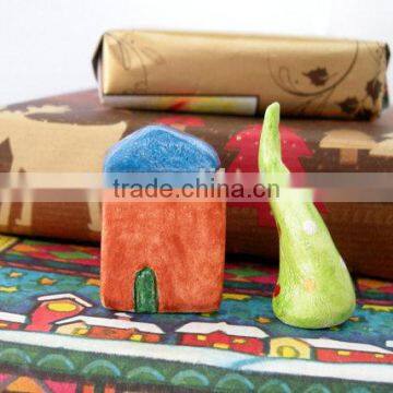 Miniature Clay House, Christmas Home Decor, Copper House, Minimalist Decor photo-2