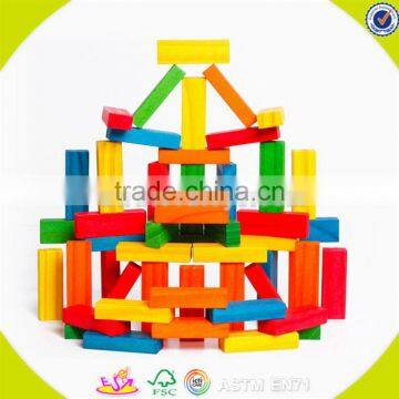 Wholesale 54 PCS Children Wooden Building Bricks Game Toy Colorful Kids Stacking Wooden Building Bricks Game Toy W13D154 photo-3