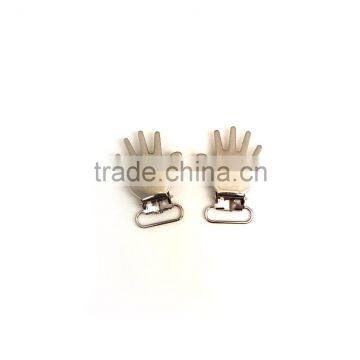 PALM Design Suspender Clip, Fashion High Quality Metal Suspender Clip with plastic teeth inside for garment