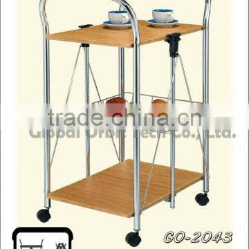 dining serving kitchen foldable trolley cart