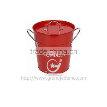 Home Galvanized Metal Kitchen Compost Bin