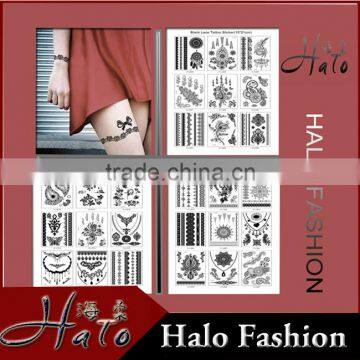 China Girl Body Art Black Color Temporary Tattoo Sticker For Sale T005-009