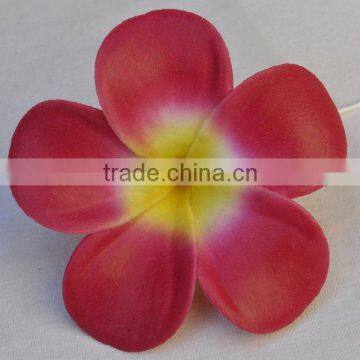 Fabric coated hawaiian plumeria frangipani "BKSNP" flower