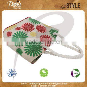 PP Laminated Juco Fabric Beach Bag With Twisted Rope Handle photo-4