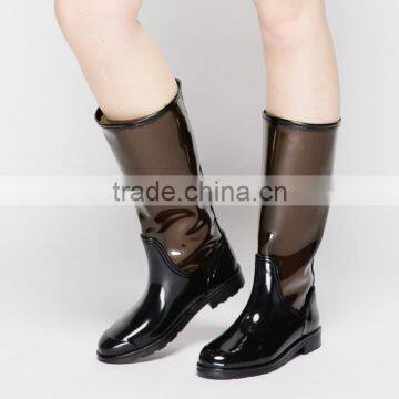 New Design Customized Special Transparent Jelly Translucent EVA Upper PVC Vamp Top Quality Hand Made Wellington Rain Boot photo-2