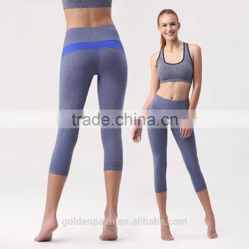 Splicing 80% Polyamide 20% Elastane Women's Yoga Capri Leggings