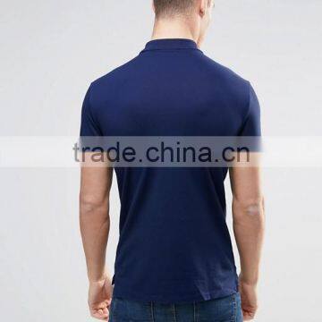 Guangzhou Xinlan Factory Custom Short Sleeve Navy Men's 100% Polyester Pique 200g Slim Fit Casual Latest Polo T-Shirt photo-2
